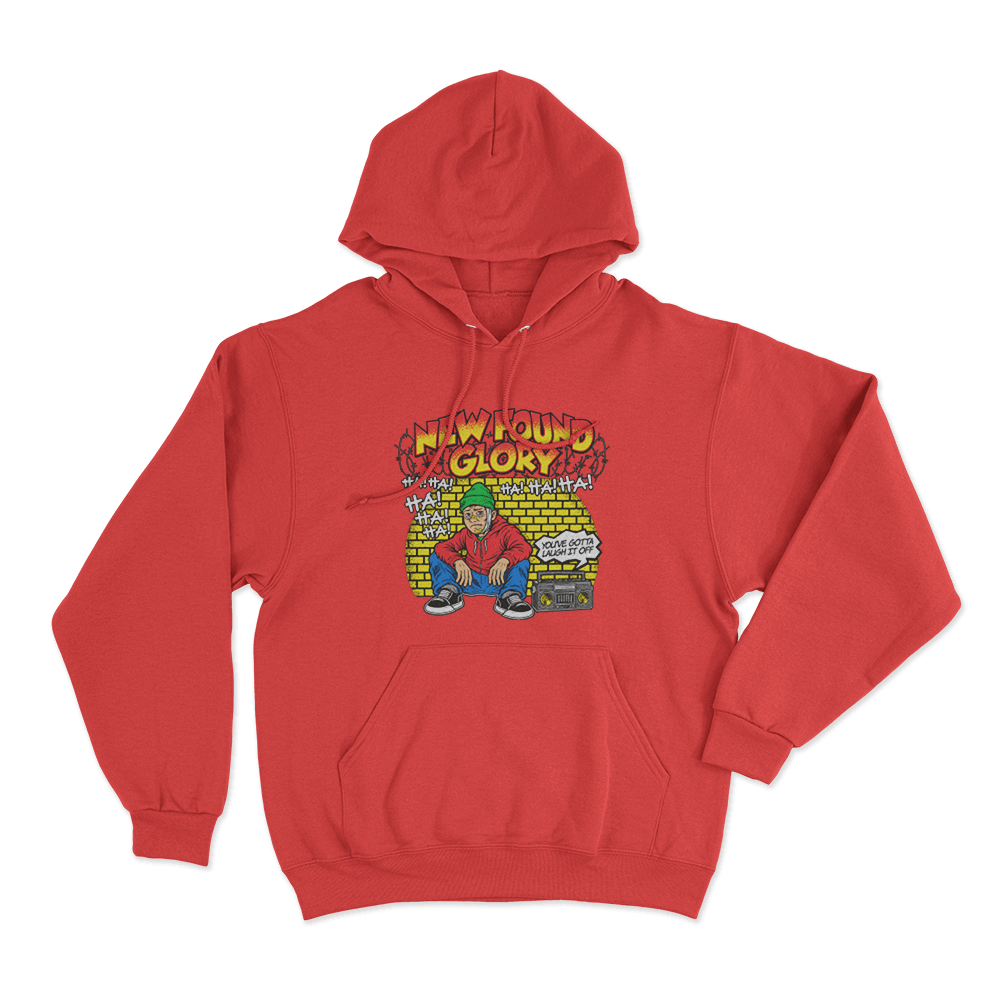 New Found Glory Laugh It Off Unisex Hoodie Red New Found Glory Laugh It Off Unisex Hoodie Red