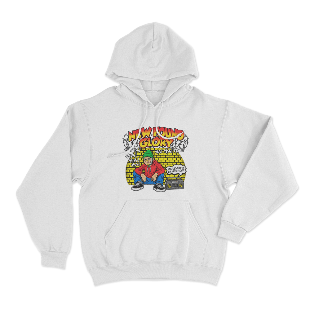 New Found Glory Laugh It Off Unisex Hoodie White New Found Glory Laugh It Off Unisex Hoodie White